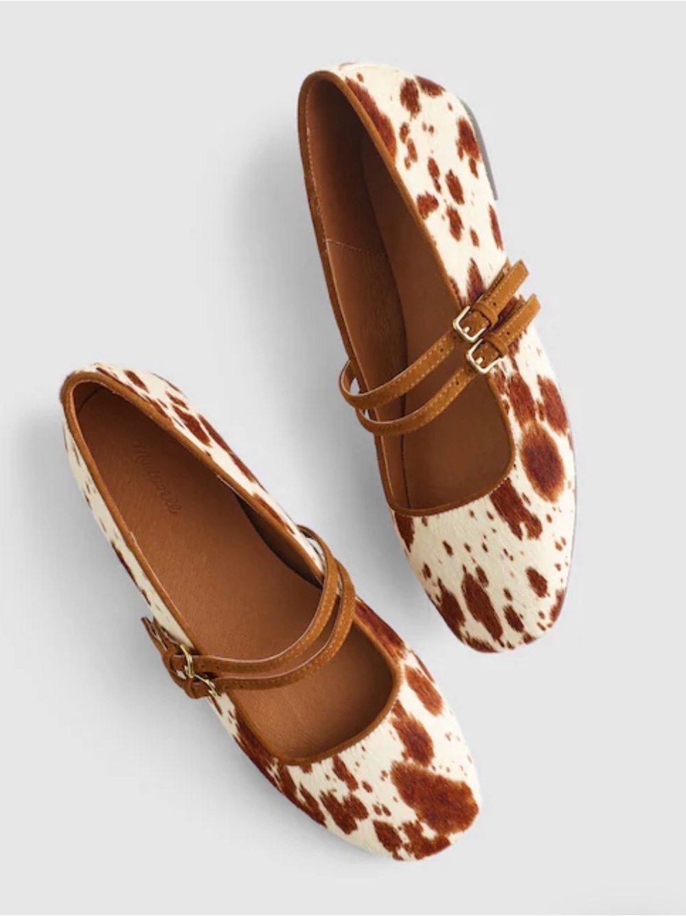 Madewell Greta Double-Strap Ballet Flat in Russet Multi Color
